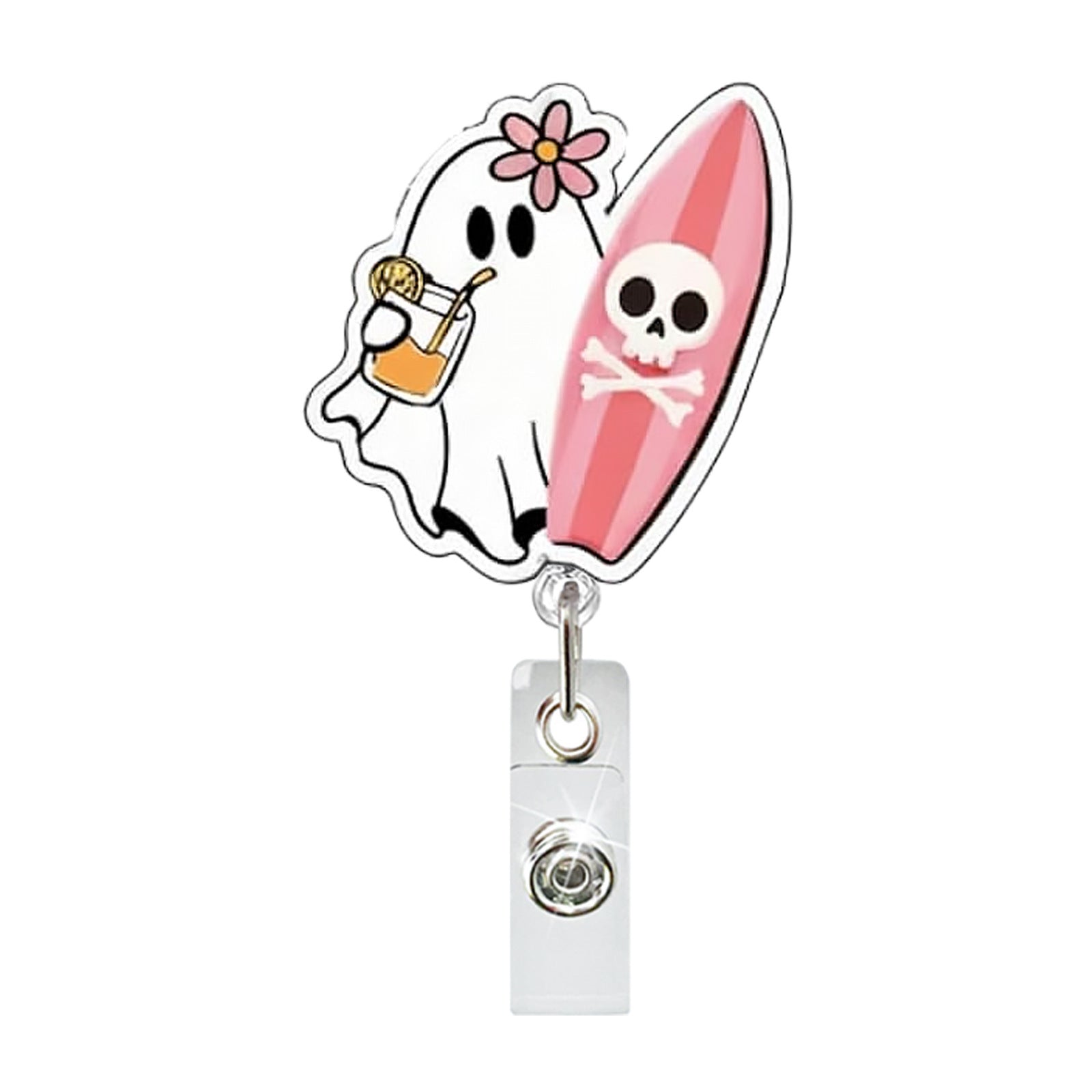 Wholesale Summer Holiday Ghost Skull Retractable Badge Reel,  Fashion Accessory for Everyday Use