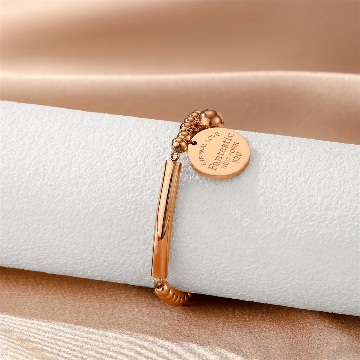 Wholesale Stainless Steel Letter Disc Bracelet