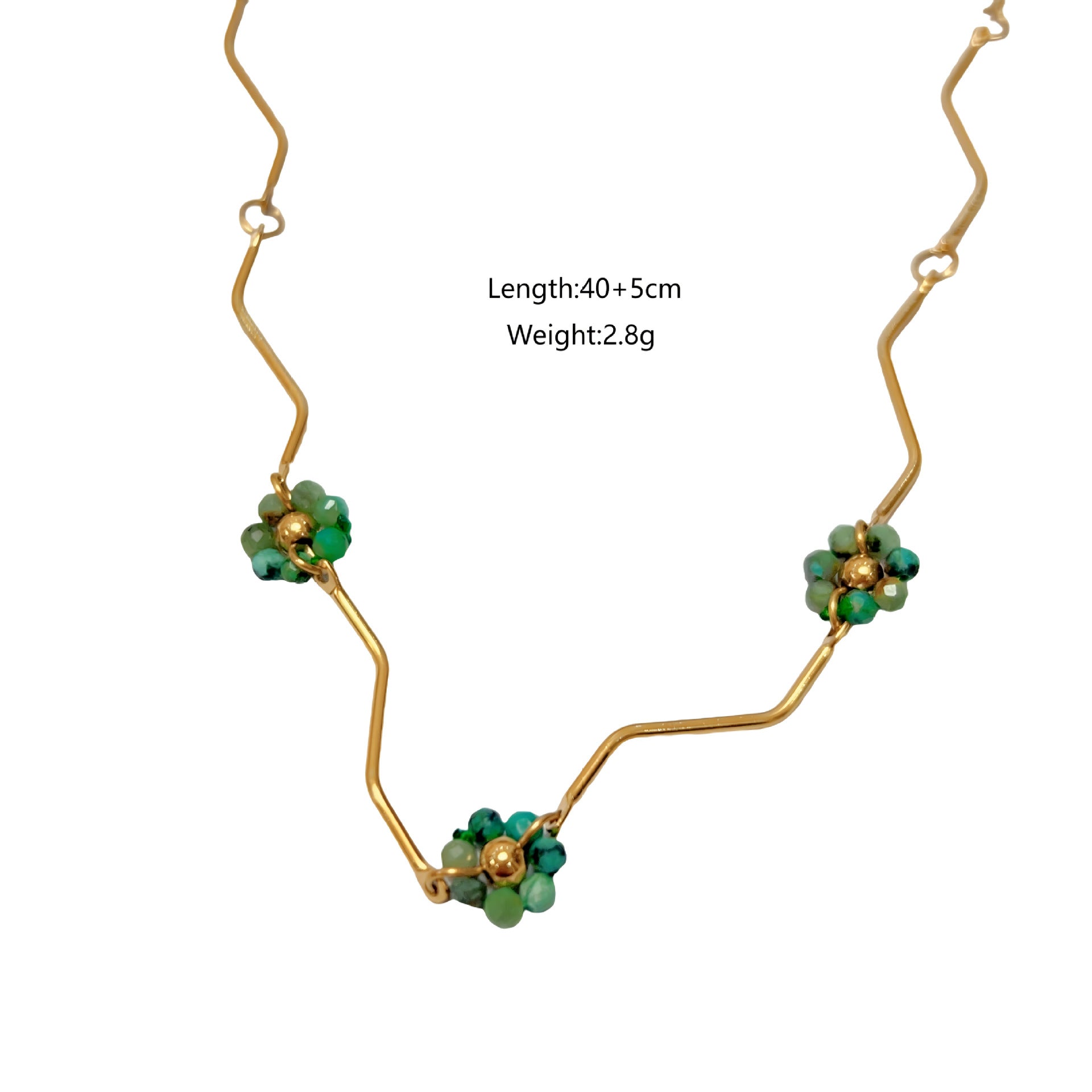 Wholesale Stainless Steel Natural Stone African Turquoise Beaded Necklace