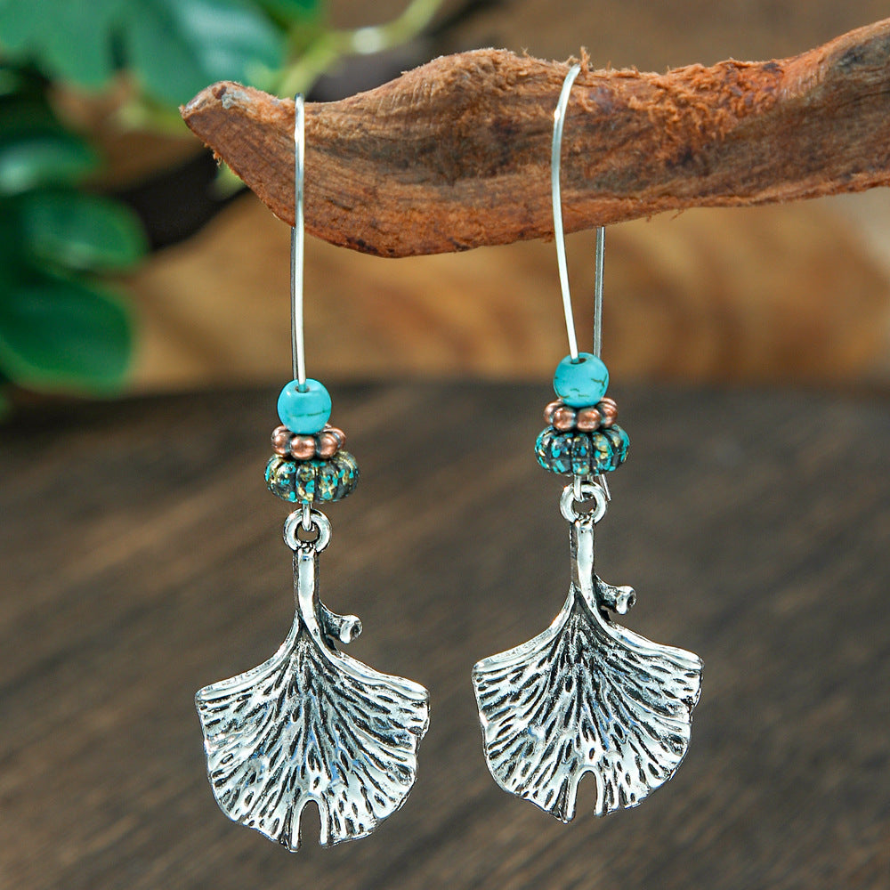 Wholesale Retro Bohemian Turquoise Alloy Earrings Party Wear Fashion Accessory