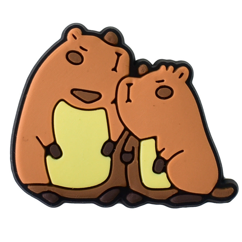 Wholesale Random 100pcs Cartoon Cute Small Animal PVC Soft Rubber Shoe Buckle Decoration ACC-SC-RYY063