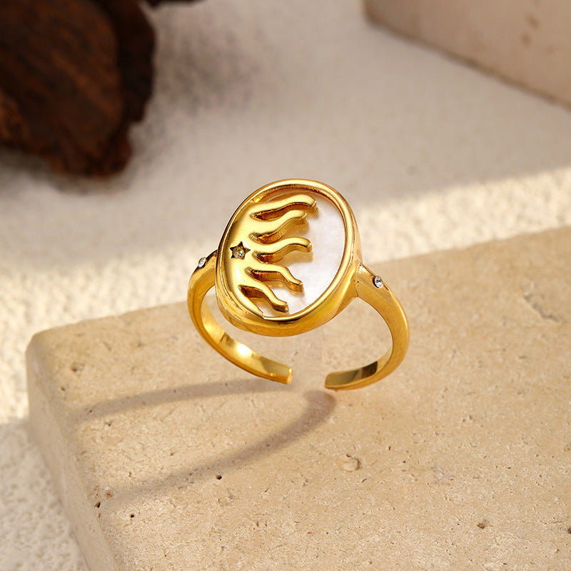 Wholesale flame titanium steel ring