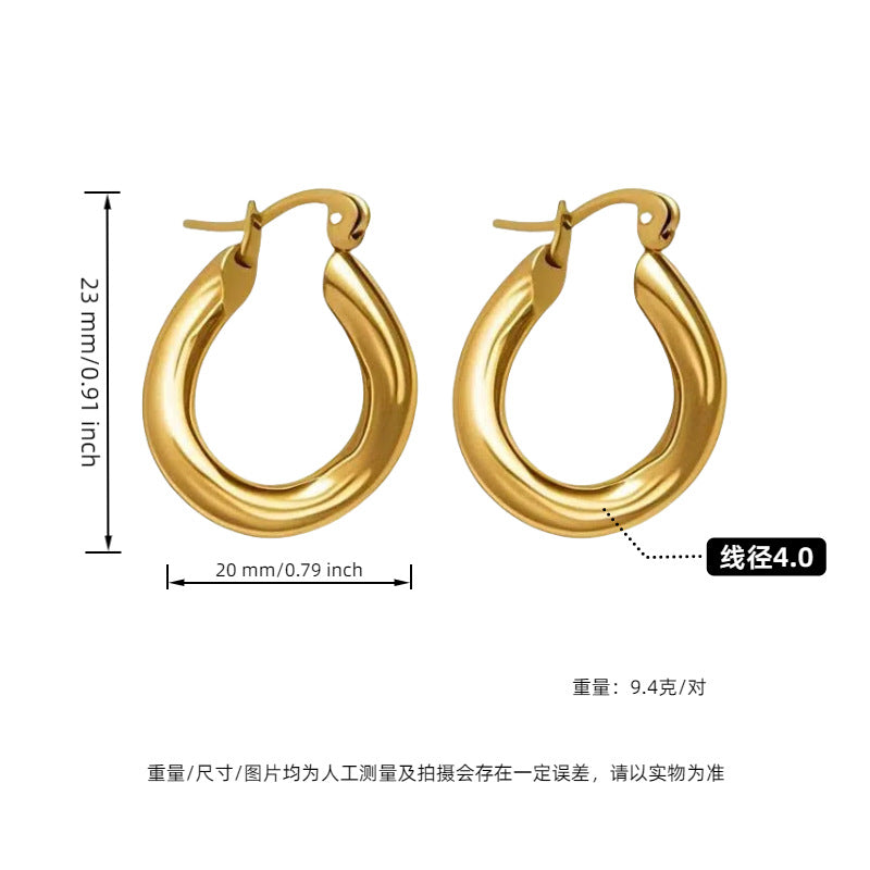 Wholesale  titanium steel kink earrings