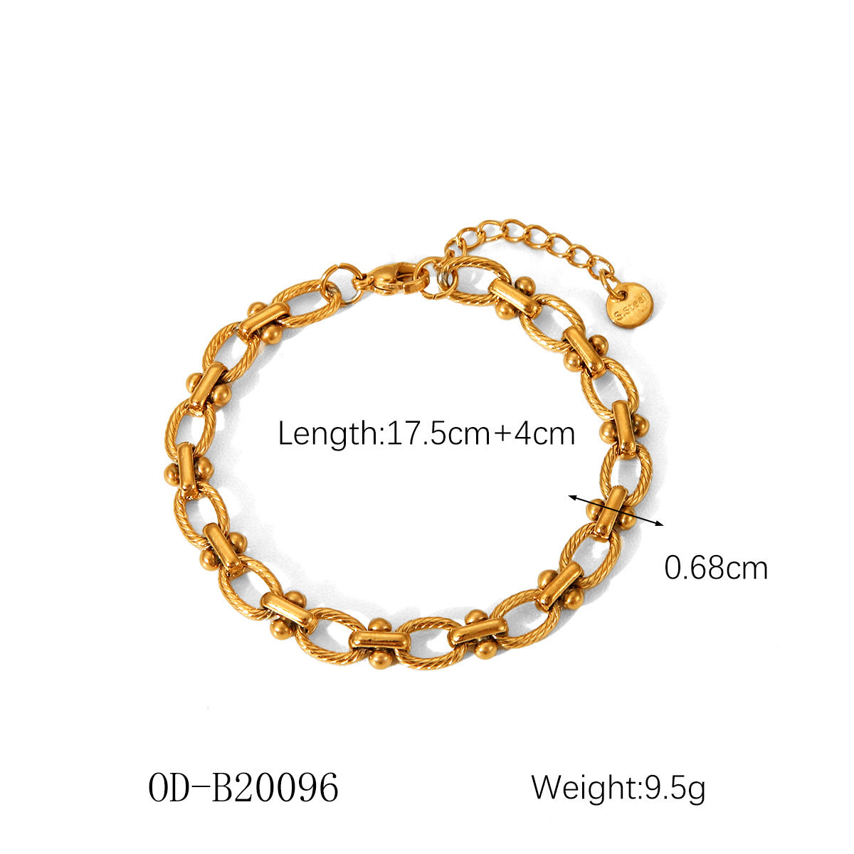 Wholesale  18K Bracelet Stainless Steel Twist Chain Bracelet Cuban Chain