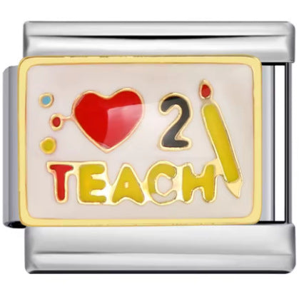 Wholesale Italian Charm Bracelet 9mm DIY Splicing Cute English Stainless Steel Composable Bracelet