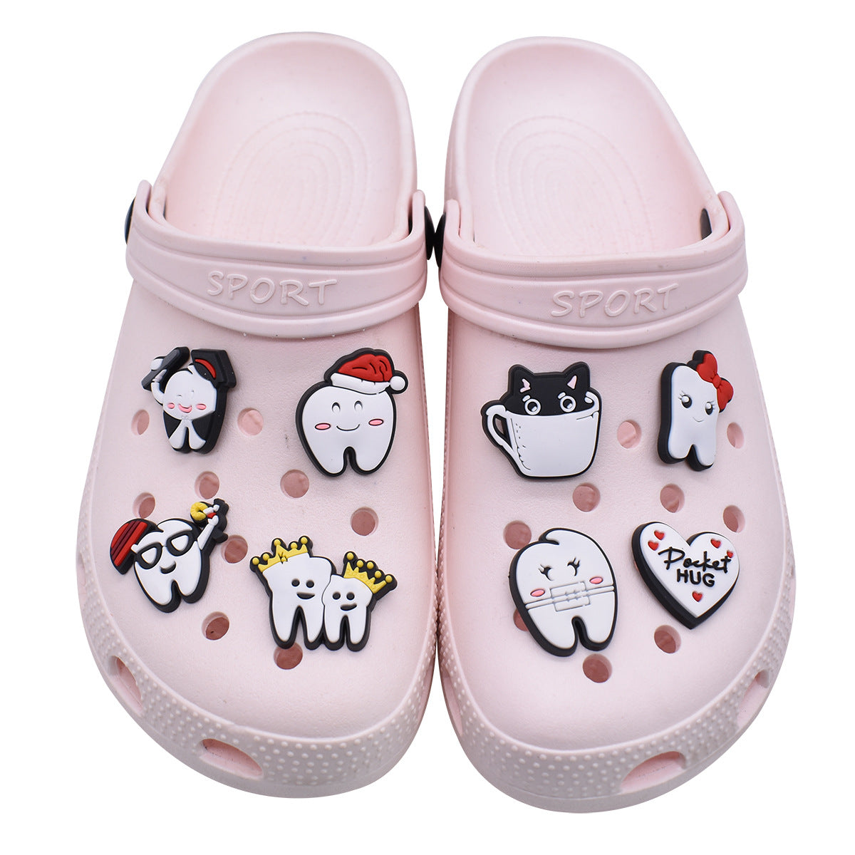 Wholesale Random 100pcs  cartoon toothbrush   PVC Soft Rubber Shoe Buckle Decoration