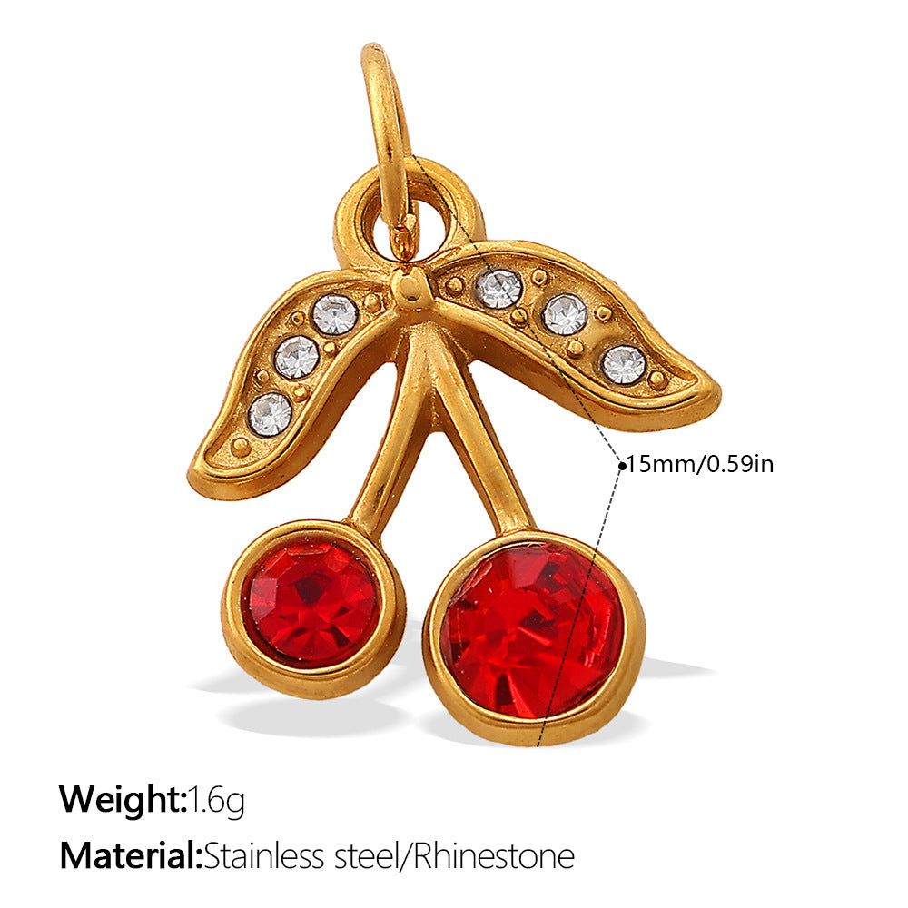 Wholesale Various Cherry Fruit Design Stainless Steel Pendants DIY Creative Bracelet Necklace Jewelry Pendant Bracelet