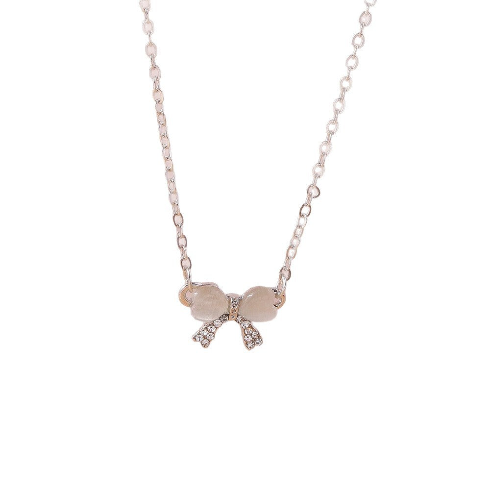 Wholesale  high-end clavicle chain  temperament rhinestone bow necklace