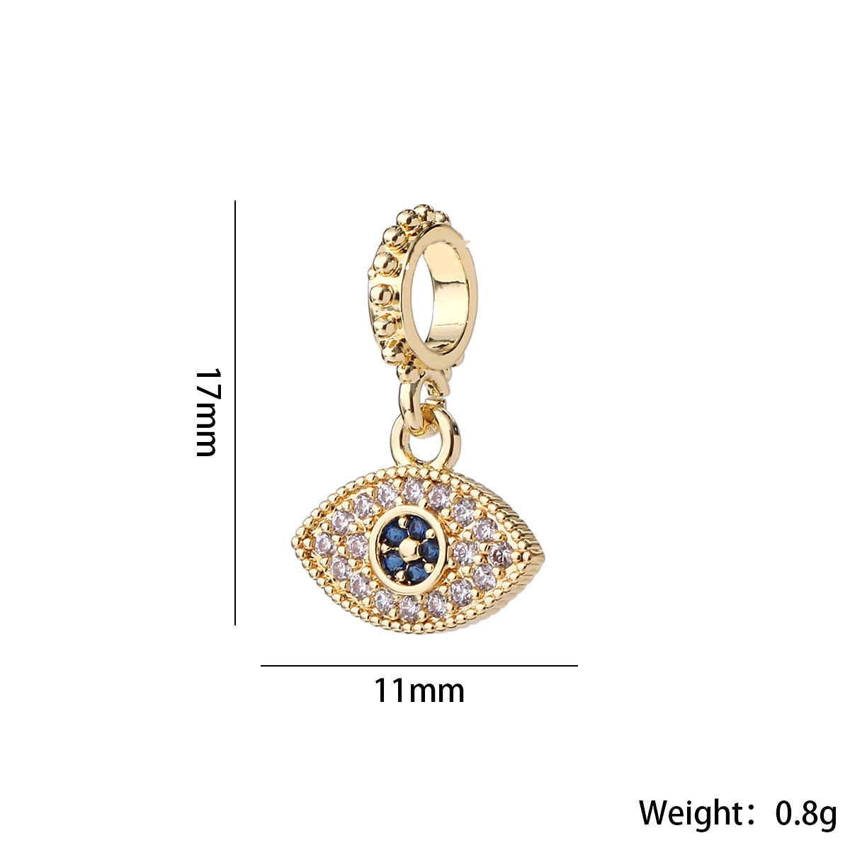 Wholesale Gold Plated Brass Evil Eye Pendant Y2K Trendy Large Eyeball Jewelry Accessory For Women