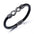 Wholesale  fashion simple unlimited leather black/silver bracelet