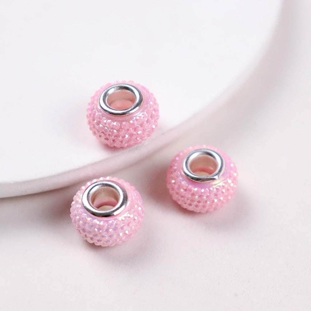 Wholesale100pcs  Big Hole Beads Gypsophila Resin Big Hole Beads DIY Jewelry