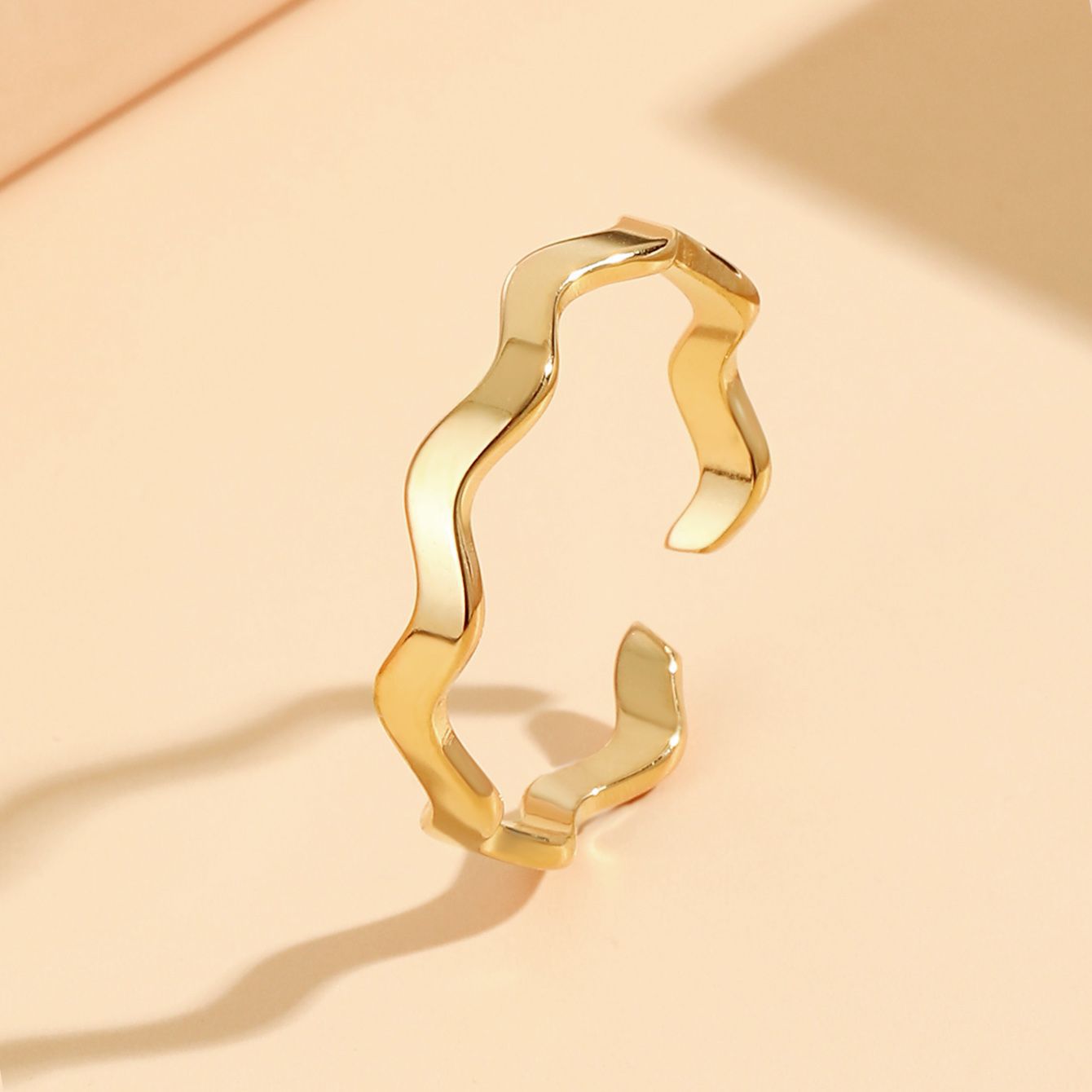 Wholesale Stainless steel wave plain open ring