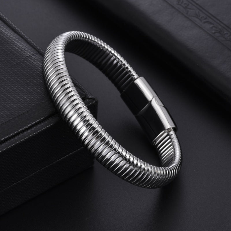 Bracciale con fibbia magnetica elastica in acciaio al titanio all'ingrosso