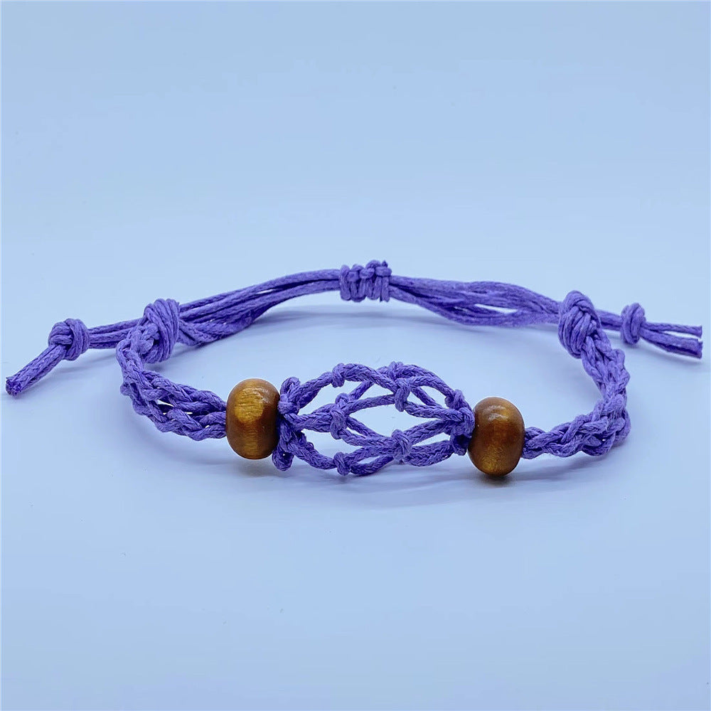 Wholesale Natural Stone Mesh Bag Woven Bracelet Adjustable Mesh Bag ACC-BT-Nius001
