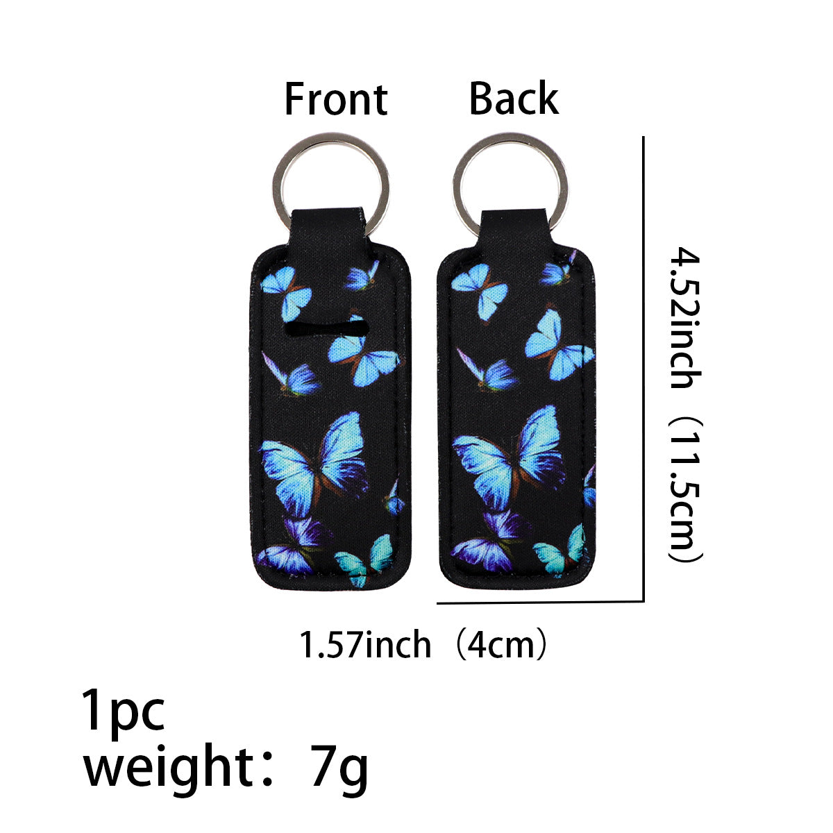 Wholesale 6pcs Cartoon Butterfly Lipstick Protective Case Keychain