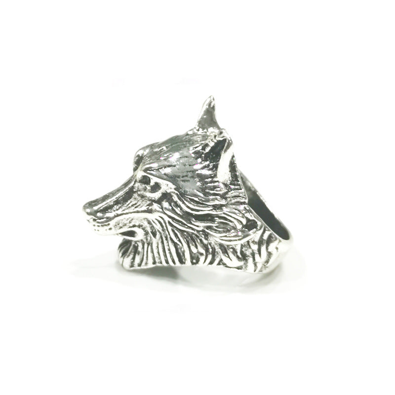 Wholesale 5pcs Men's Lion Head Skull Wolf Head Leopard  Buddha Face Ring