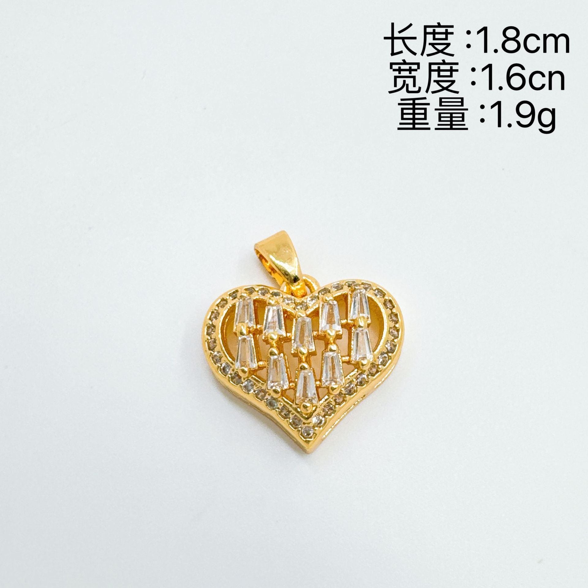Wholesale Sweet Love Micro-Inlaid Zircon Pendant Necklace,  Gold Plated Copper,  Fashion Accessory