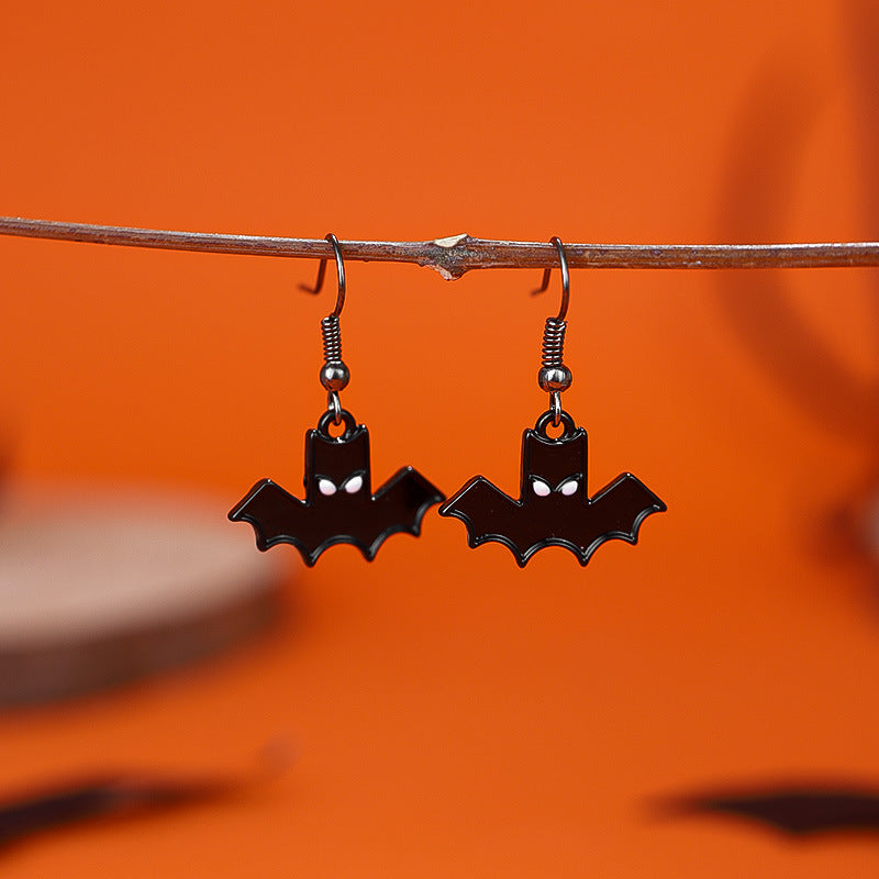 Wholesale Halloween Party Dark Ghost Bat Spider Skull Earrings ACC-ES-RongR001