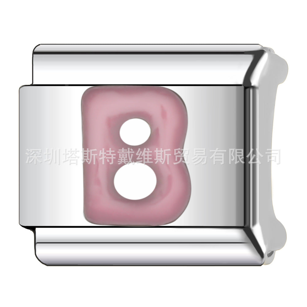 Wholesale 9mm Italian Charm Starter Bracelets DIY square Single Section Creative Stainless Steel Composable Bracelet