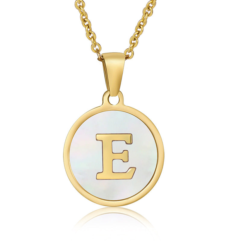 Wholesale Fashion Round Letter Stainless Steel Plating Necklace ACC-NE-Zhongy001