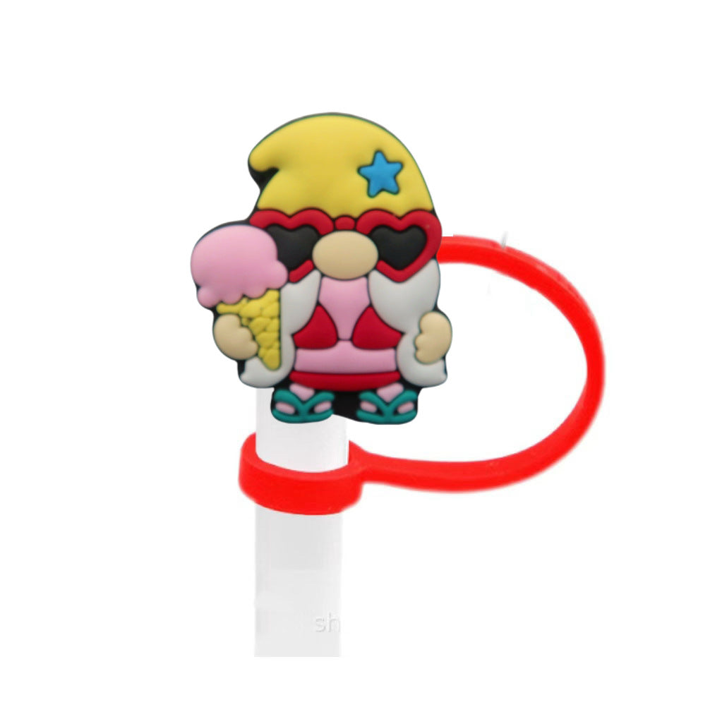 Wholesale 10pcs Christmas Series Cute Cartoon Party  Straw Cover Straw Tube Cap