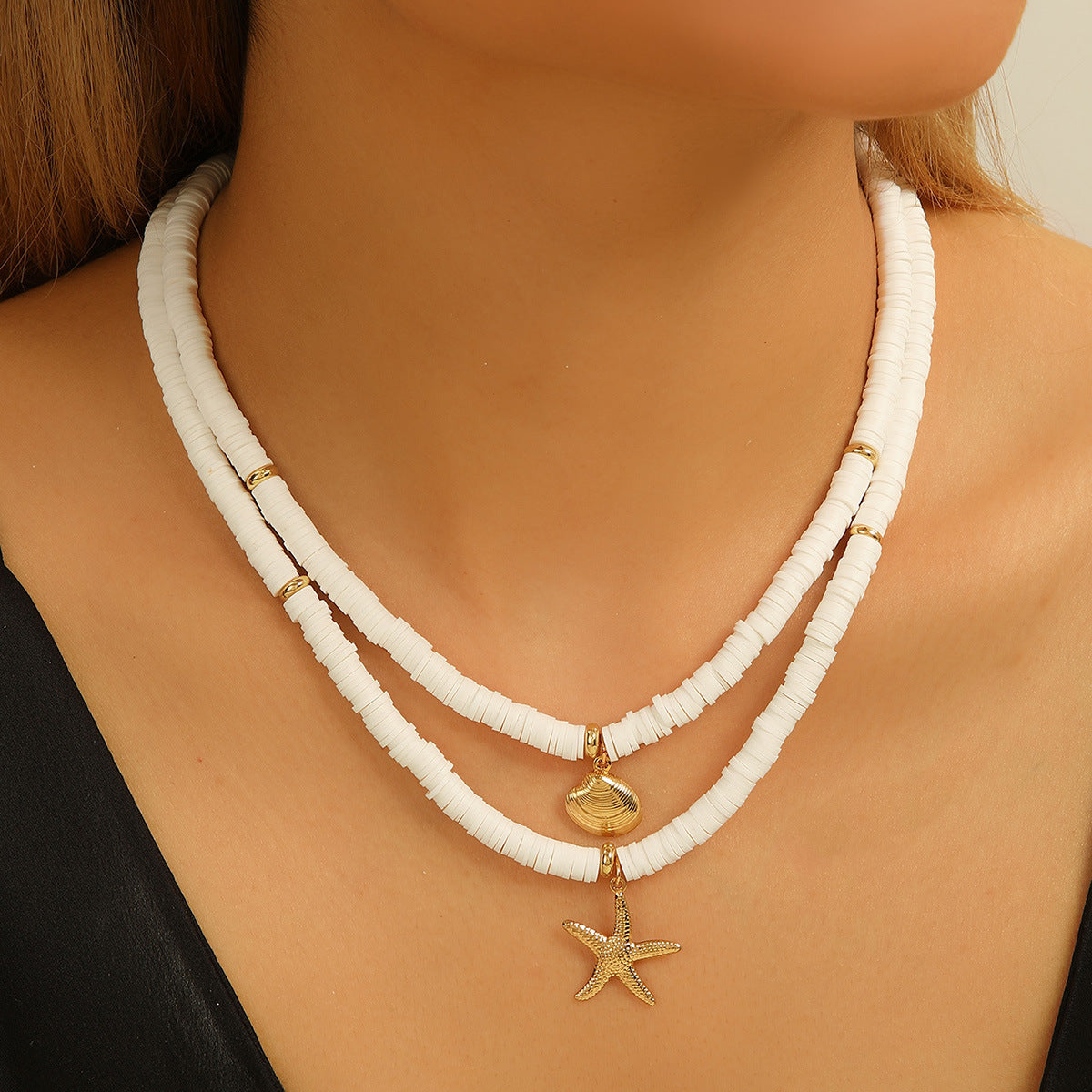 Wholesale Color String Ocean Wind Starfish Shell Dolphin Necklace