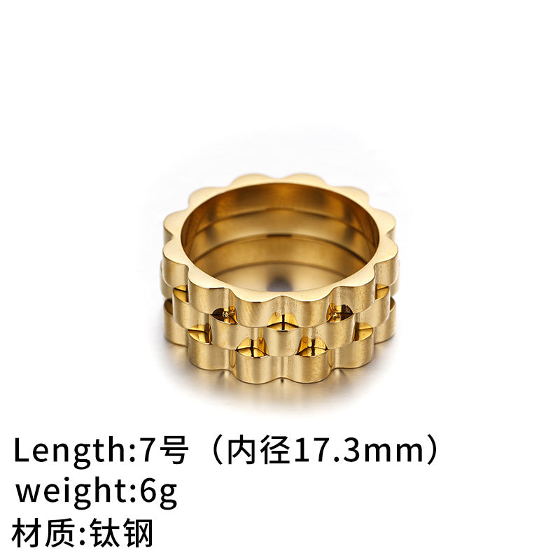 Wholesale  Retro Exaggerated All-match Titanium Steel Ring