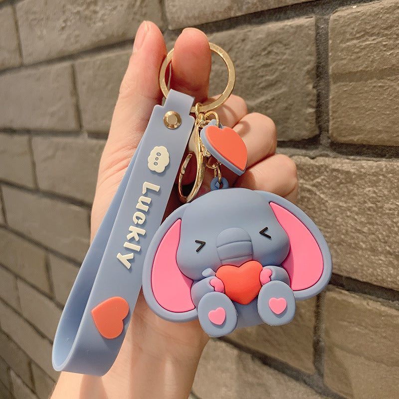 Wholesale Cartoon Dinosaur Elephant Silicone Keychain Cute Keychain ACC-KC-JuCai002
