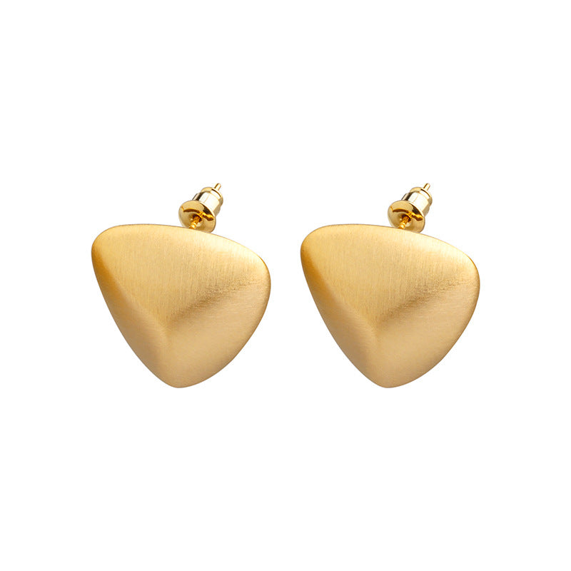Wholesale  brushed frosted ball triangle earrings
