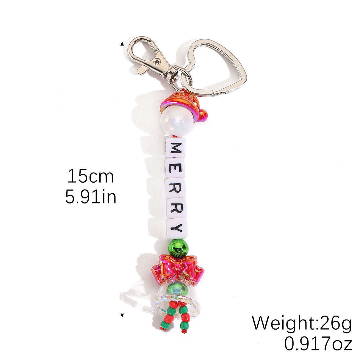 Wholesale acrylic beaded letter Christmas keychain