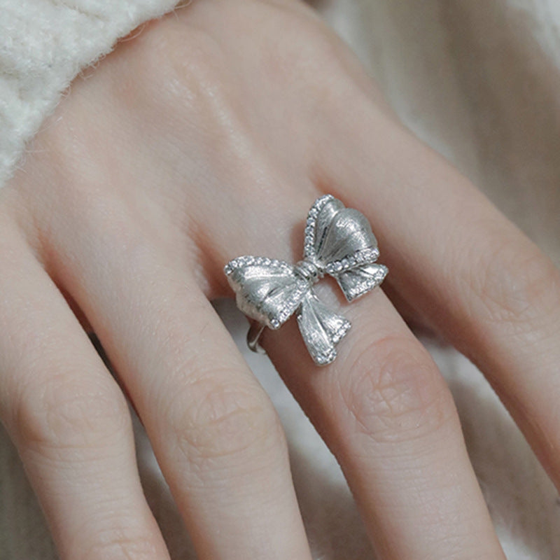 Wholesale 925 Silver Bow Ring Open Ring