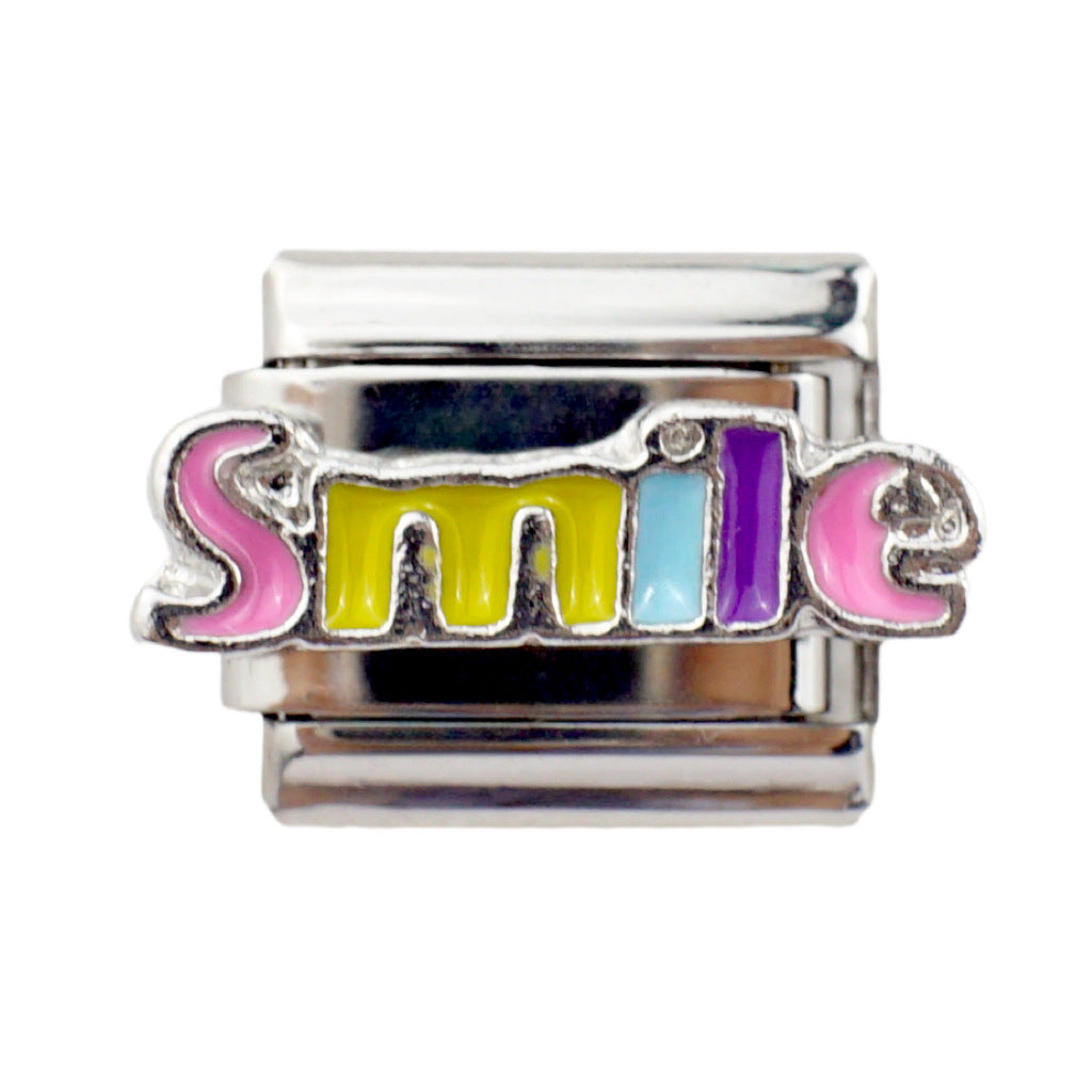 Wholesale 5pcs Italian Charm Bracelet 9mm DIY Splicing Creative Pattern Stainless Steel Composable Bracelet