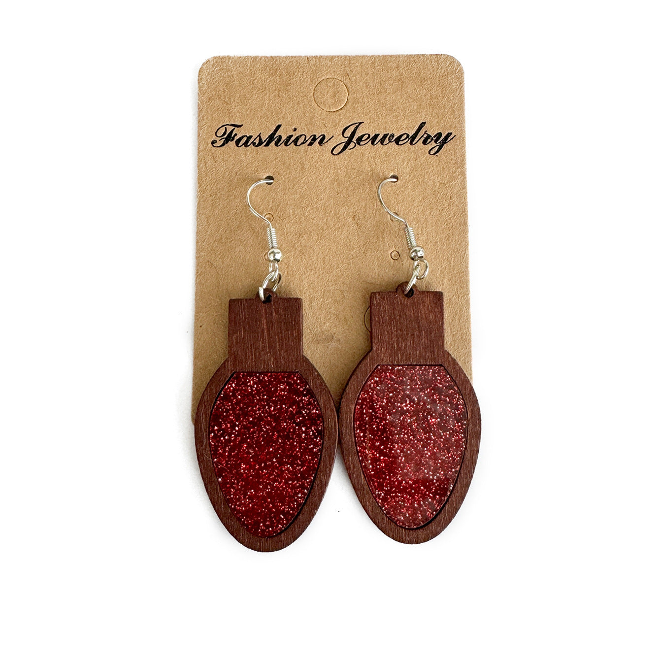 Wholesale Fashion Christmas Acrylic Earrings Geometric Wood Inlay With Shiny Multicolor Accents Women S Party Jewelry Accessory
