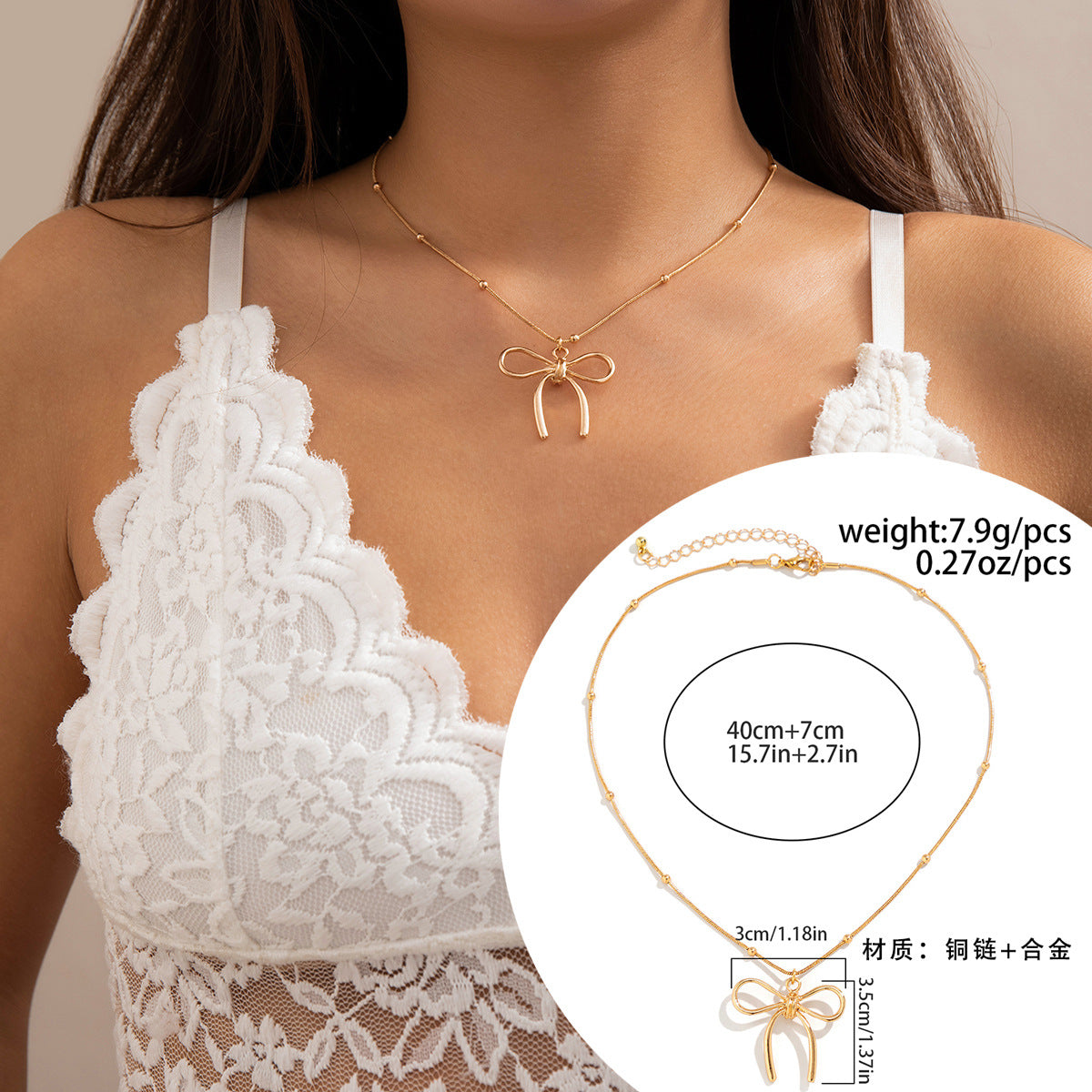 Wholesale Bowchoker Pearl Bow Necklace Pearl Necklace ACC-NE-DN007