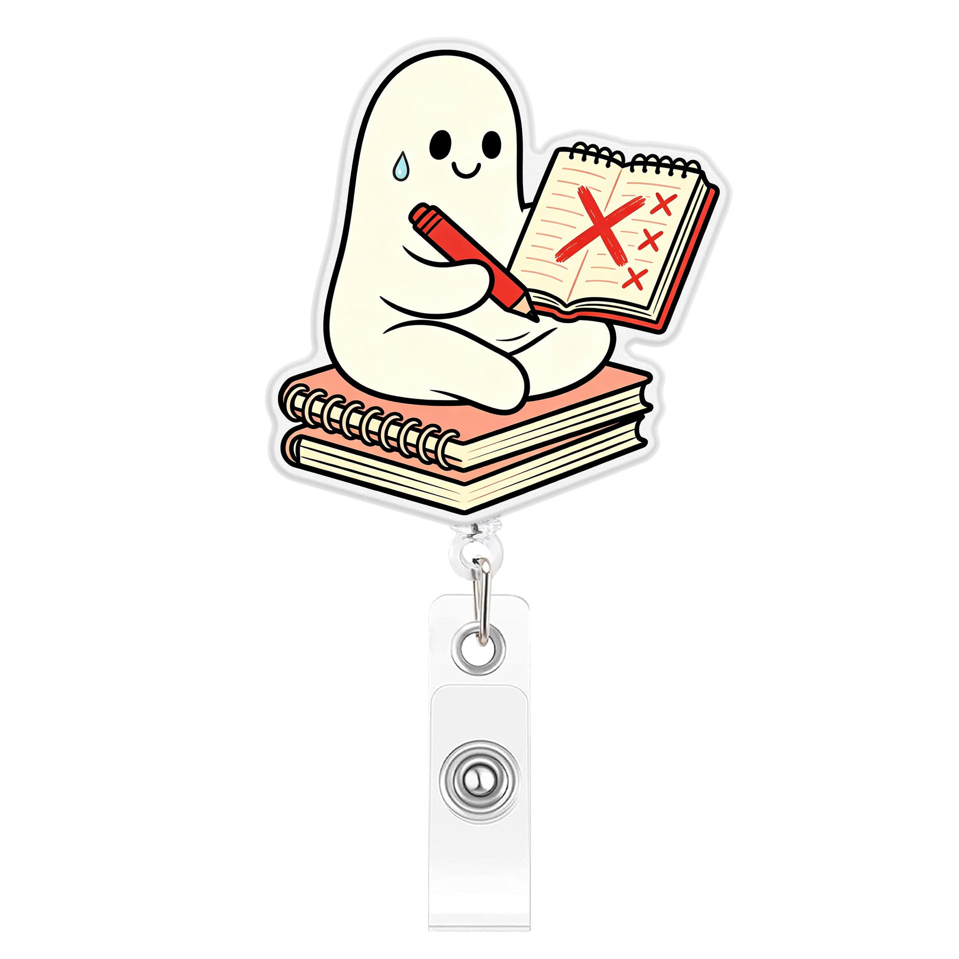Wholesale Trendy BOO Campus Back To School Retractable Badge Clip Plastic Student ID Holder