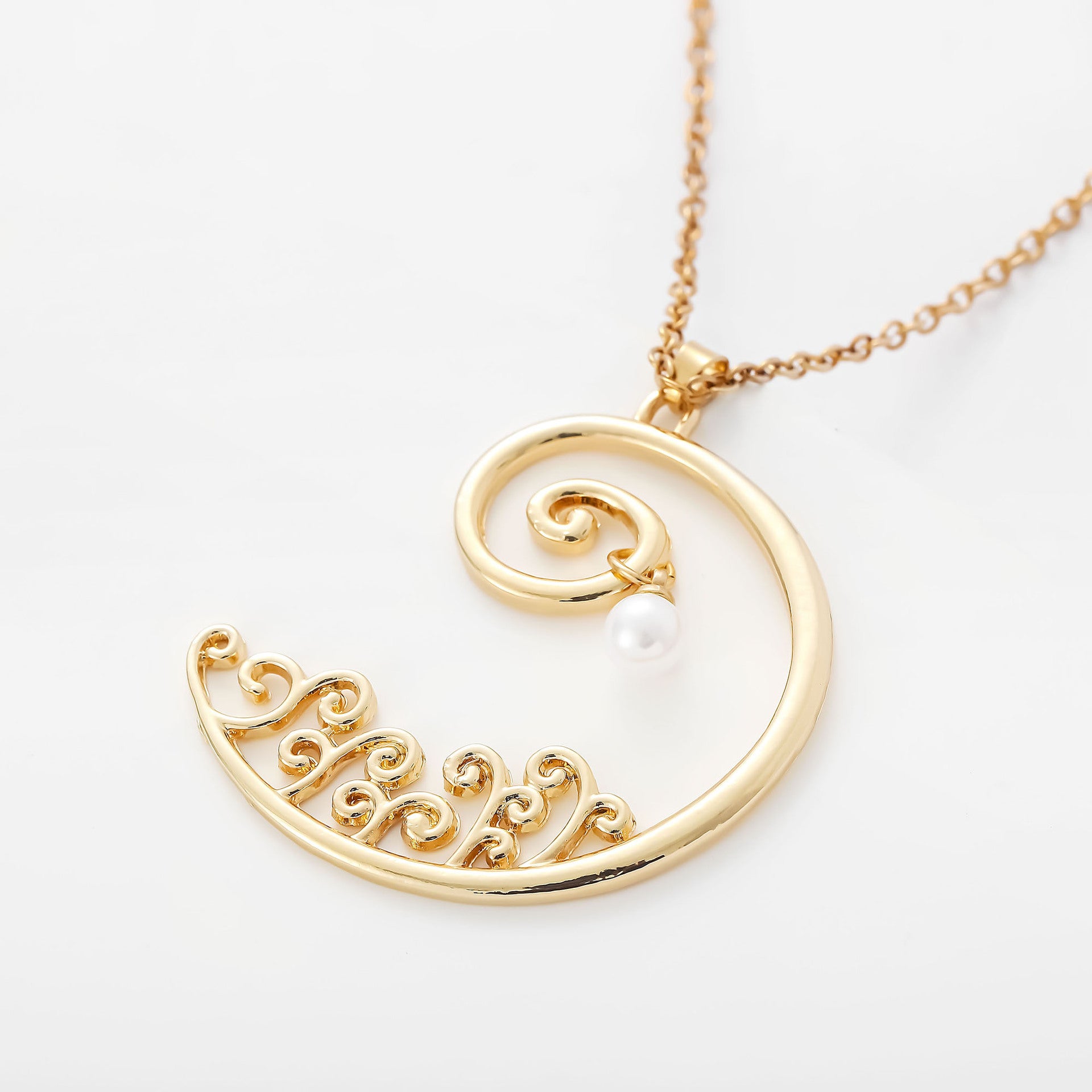 Wholesale Mother's Day Necklace Gold Pearl Pattern Pregnant Belly Button Shape Necklace