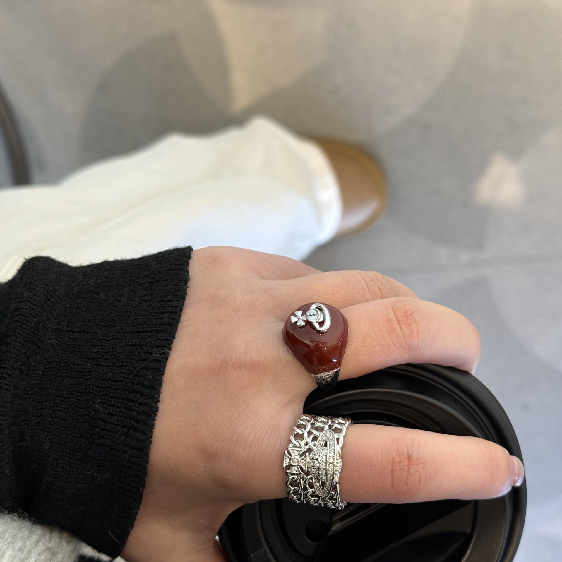 Wholesale Saturn Zircon Open Ring Trendy Fashion Jewelry Accessory for Women Gift