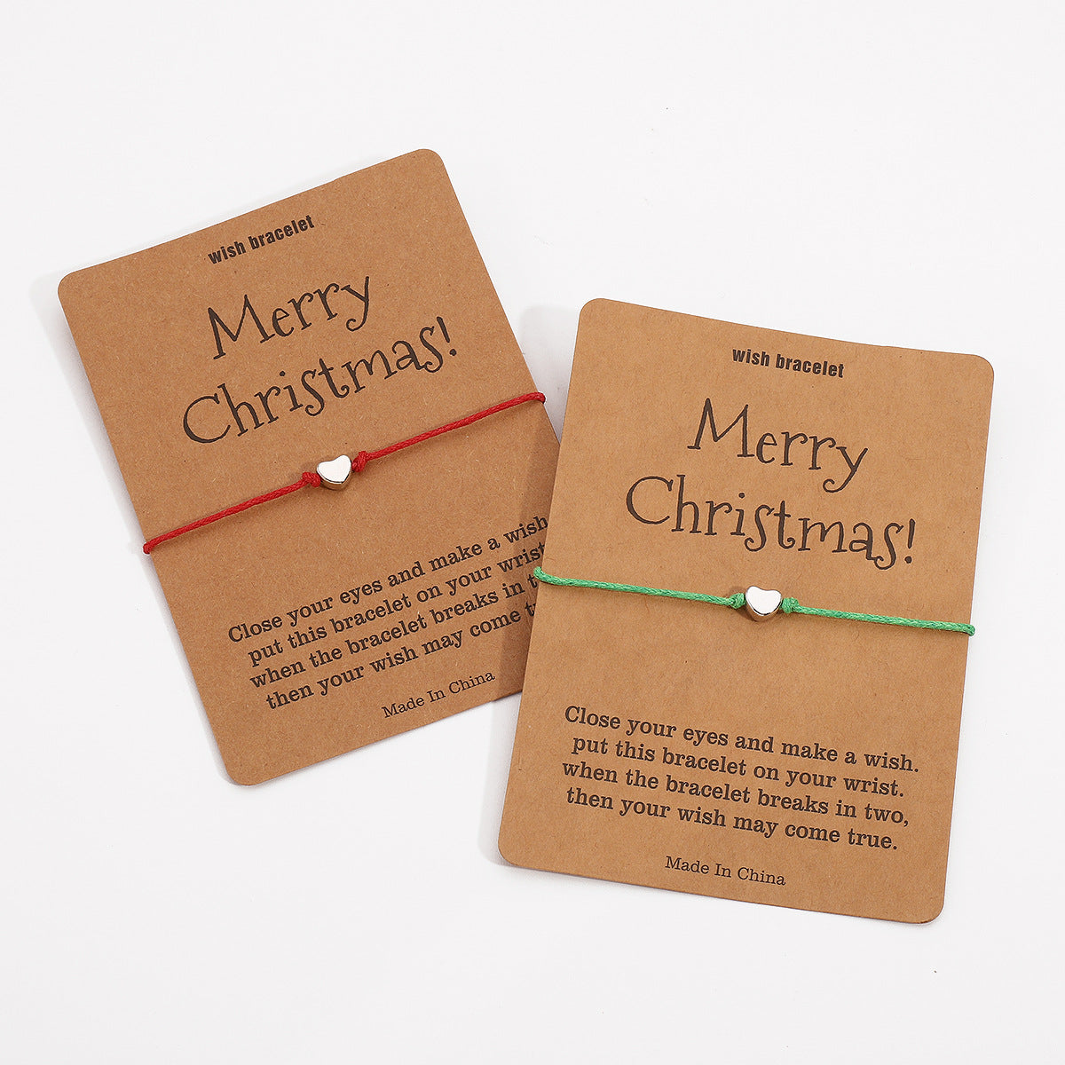 Wholesale Love Star Bracelet suit Christmas Red and Green Color Wax Rope Woven Bracelet