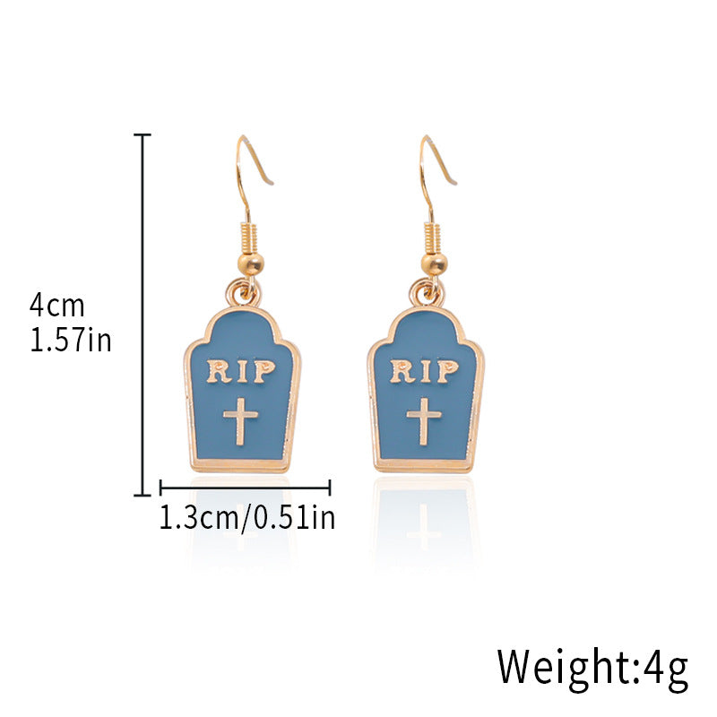 Wholesale Alloy  Earrings - Cute Ghost and Pumpkin Skull for Party Wear