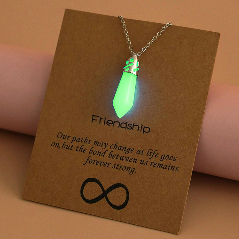 Wholesale Arrow Water Drop Love Cross Hollow Luminous Necklace