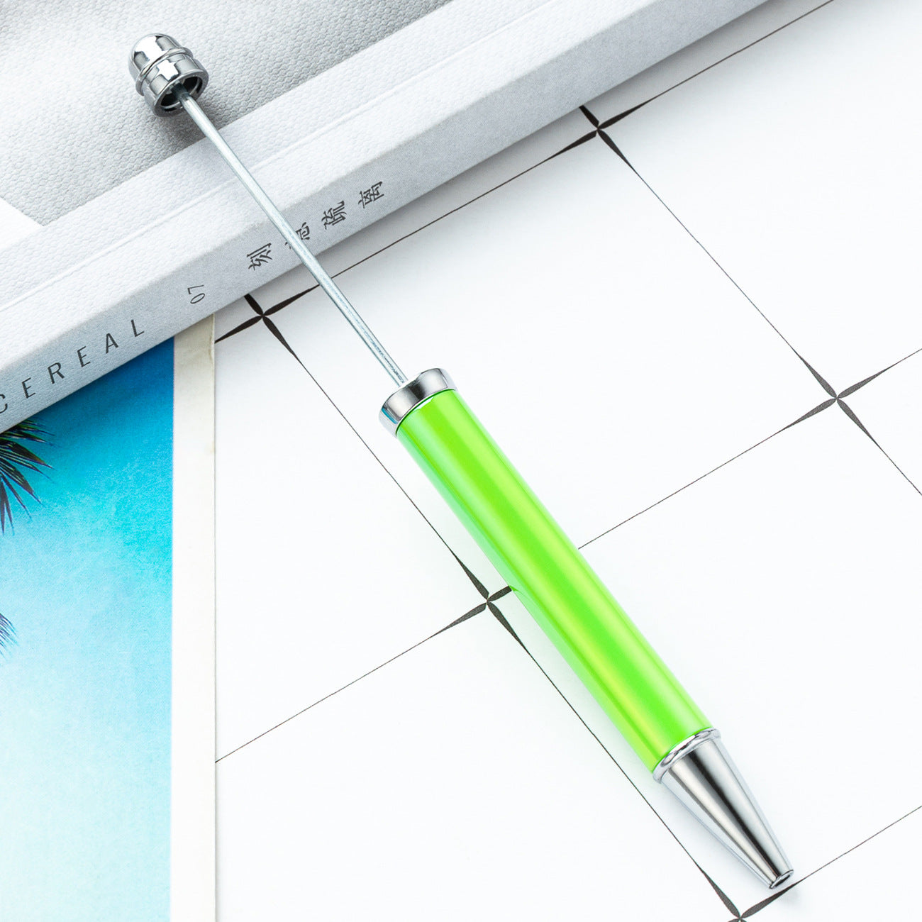 Wholesale Beadable Pens UV Electroplating Color Plastic DIY Beaded Pens Solid Color Pens