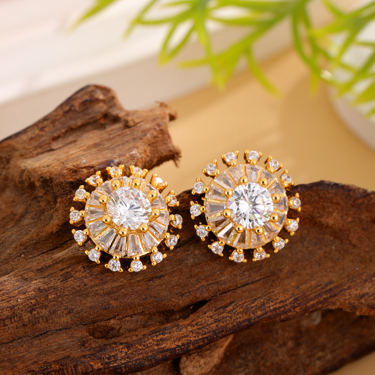 Wholesale  Plated Jewelry Petal Set Stainless Steel  All-match Earrings