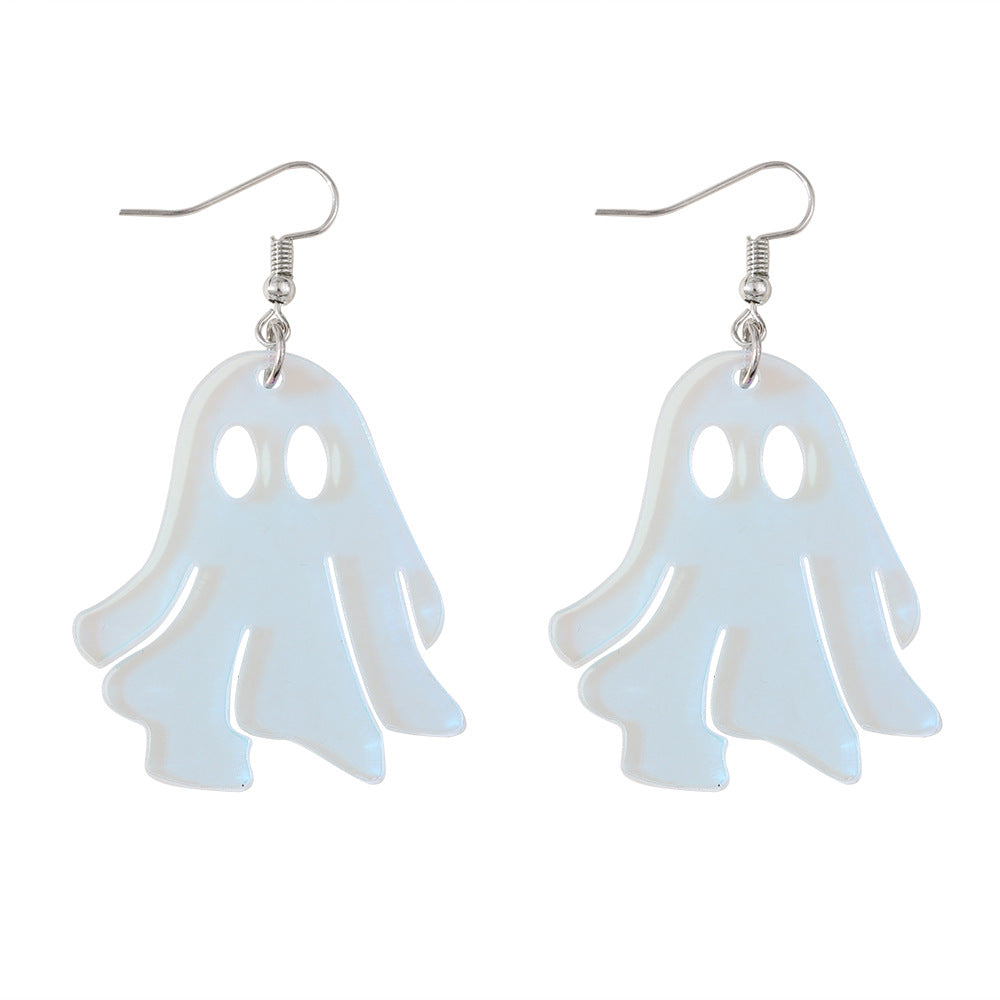Wholesale Halloween Cute Ghost Ghost Funny Laser Acrylic Pendant Earrings