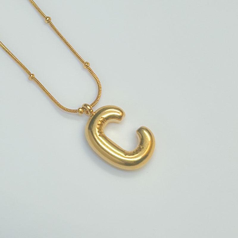 Wholesale Stainless Steel 18K Gold Plated Letter Necklaces ACC-NE-YuHui001