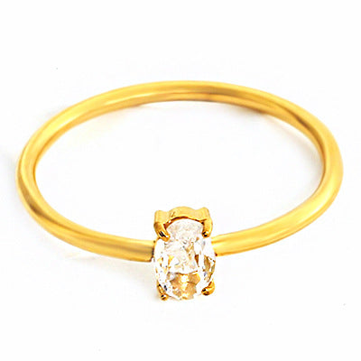 Wholesale 2PCS Titanium steel colored zircon ring
