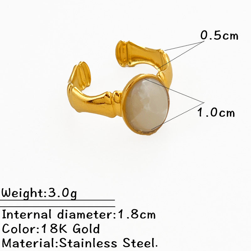Wholesale Fashionable Titanium Steel Ring Inlaid with Natural Stone