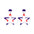 Wholesale  Independence Day earrings  personality red white blue diamond flag USA five-pointed star earrings
