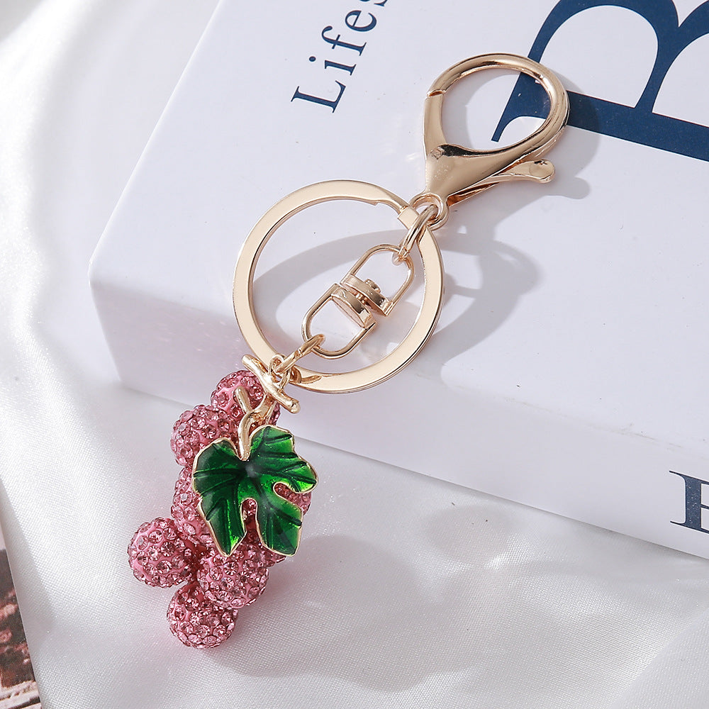 Wholesale Stylish Grape Shaped Clay Keychain Cute Car Key Bag Charm Fashion Accessory