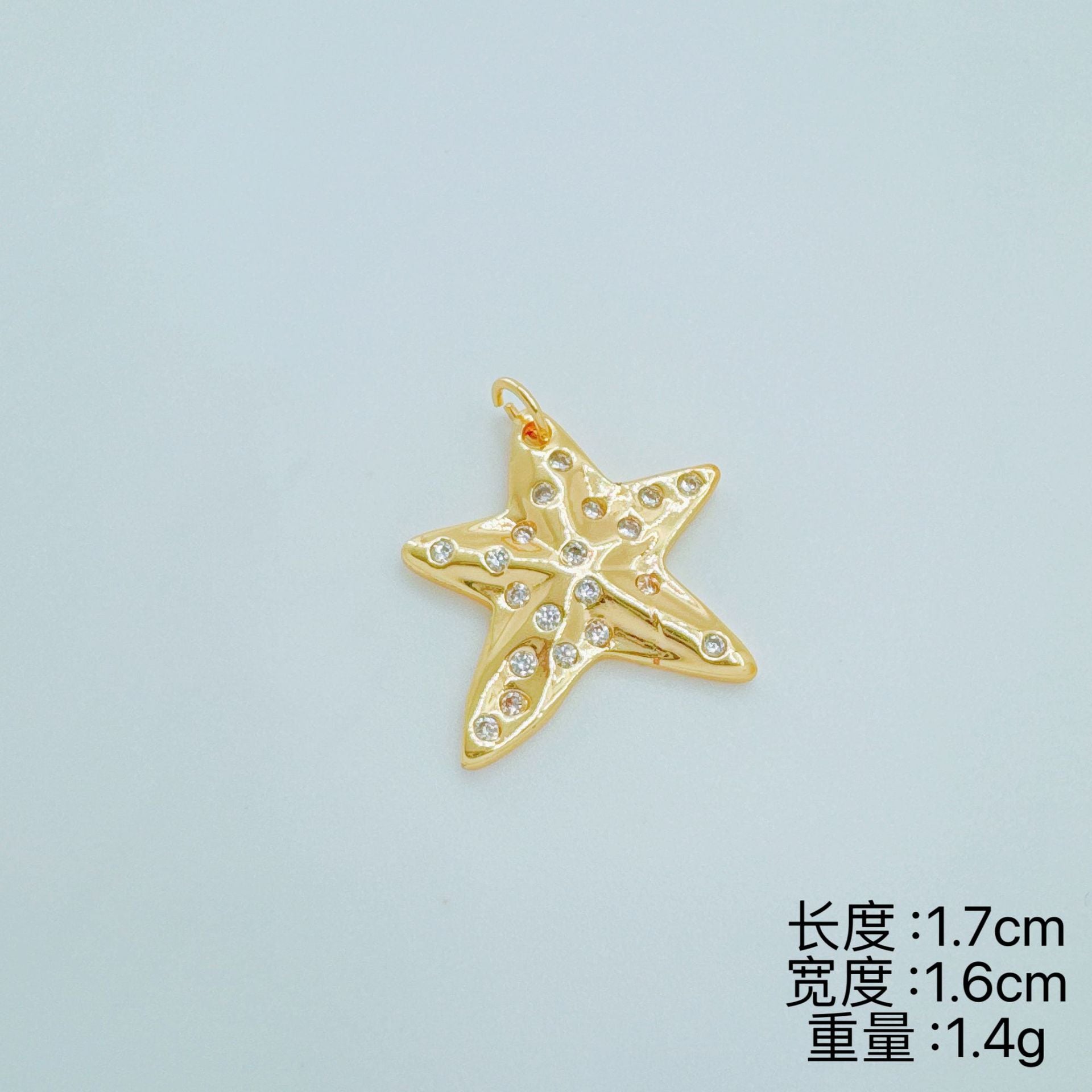 Wholesale Gold Plated Copper Starfish Zircon Necklace Trendy Fashion Accessory