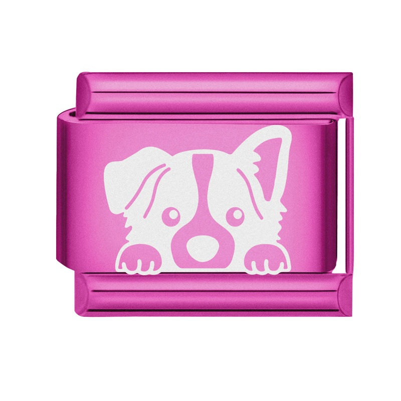 Wholesale 9mm Italian Charm Starter Bracelets DIY square Single Section Creative Stainless Steel Composable Bracelet